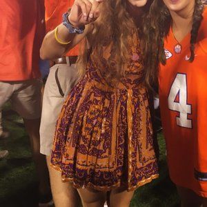 Urban Outfitters Orange and Purple Halter Dress